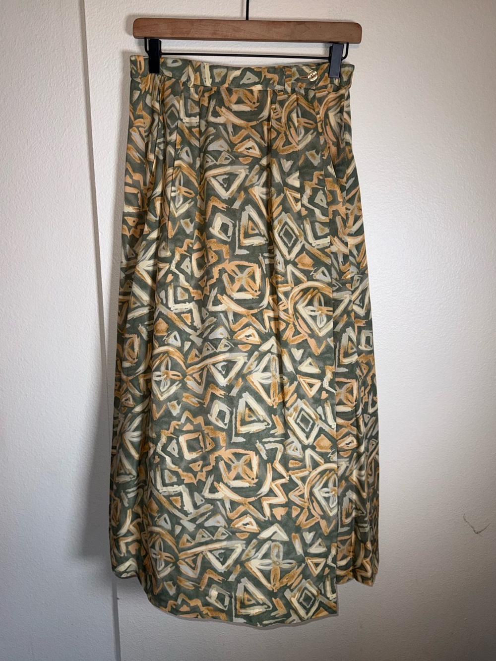 VINTAGE DONCASTER 90s 100% silk bold pattern full length a line maxi skirt 2